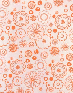 AITOH Lokta Printed Chamli Orange On Pale Pink 19½” X 29½”