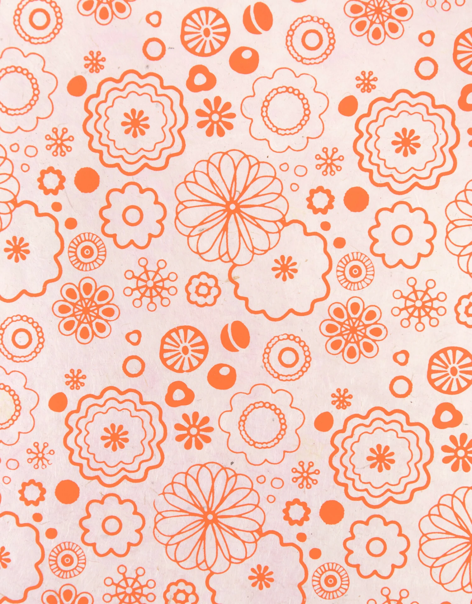 AITOH Lokta Printed Chamli Orange On Pale Pink 19½” X 29½” 3 AITOH Lokta Printed Chamli Orange On Pale Pink 19½” X 29½”
