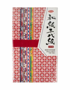 Aitoh Origami Paper, Miyabi Chiyogami, Cherry Blossoms And Maple Leaves, 40 Sheets