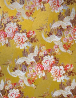AITOH Yuzenshi: Cranes And Peonies On Gold, 19” X 25¼”