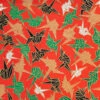 AITOH Yuzenshi Washi Paper: Cranes On Red, 18¾” X 25” -THE ART STORE CNY aitoh aitoh yuzenshi washi paper cranes on red 18