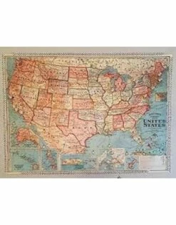 Cavallini & Co. Wrap Sheet Map USA