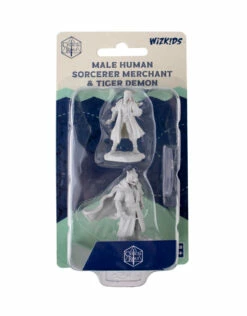 Critical Role Unpainted Miniatures: W03 Male Human Sorcerer Merchant & Tiger Demon