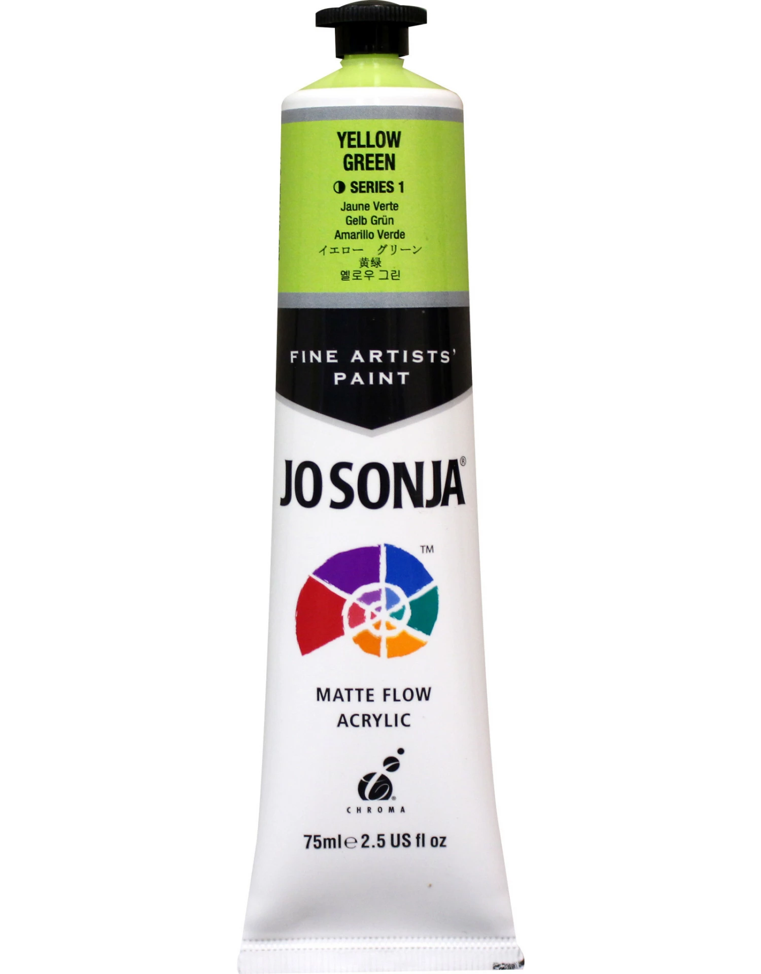 Jo Sonja Acrylic Paint, Yellow Green 2.5oz 3 Jo Sonja Acrylic Paint, Yellow Green 2.5oz