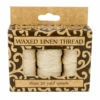 Lineco Waxed Linen Thread, Natural, 20yd, 3pk