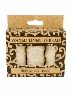 Lineco Waxed Linen Thread, Natural, 20yd, 3pk