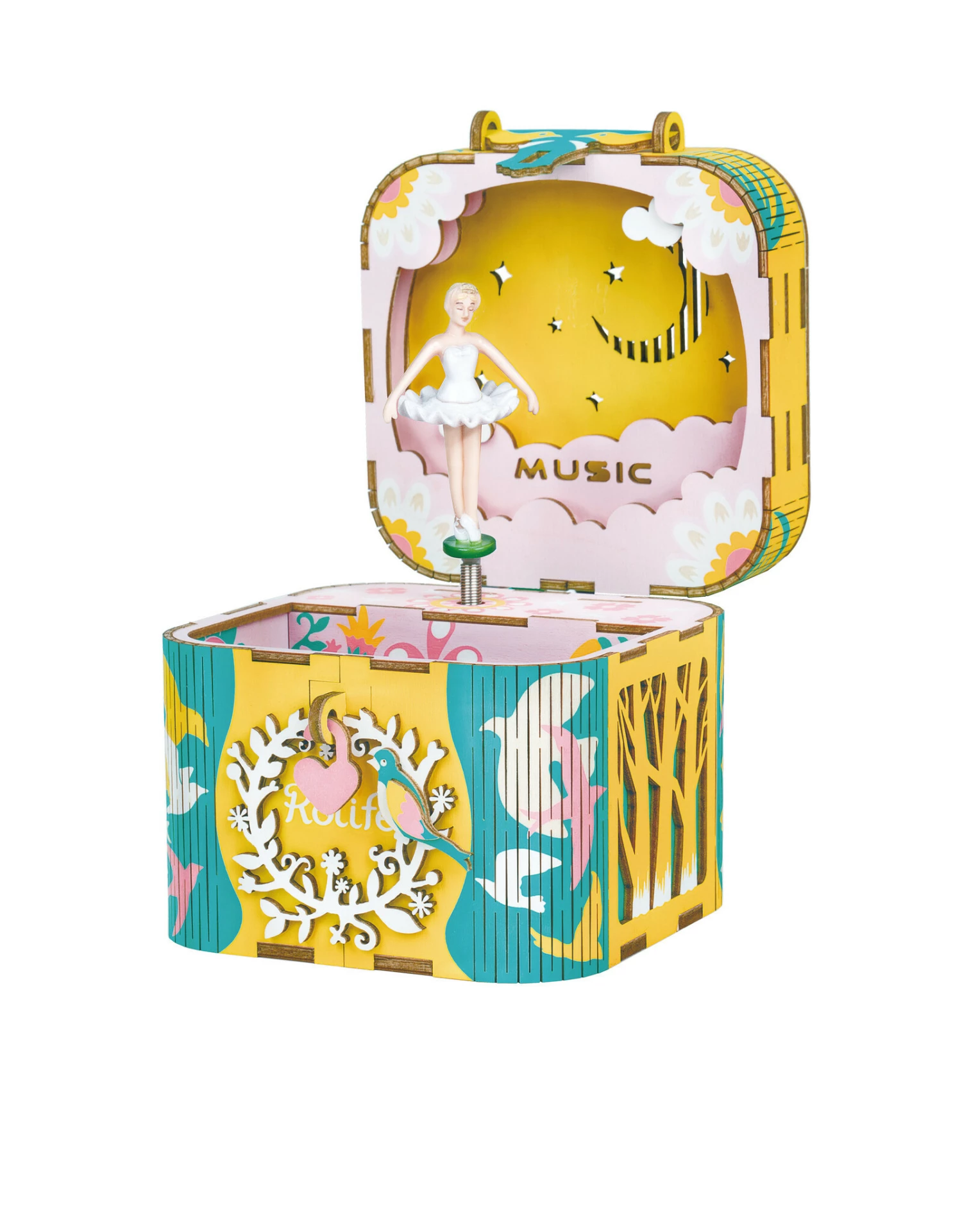 Robotime 3D Wooden Puzzle Dancing Ballerina Music Box 3 Robotime 3D Wooden Puzzle Dancing Ballerina Music Box