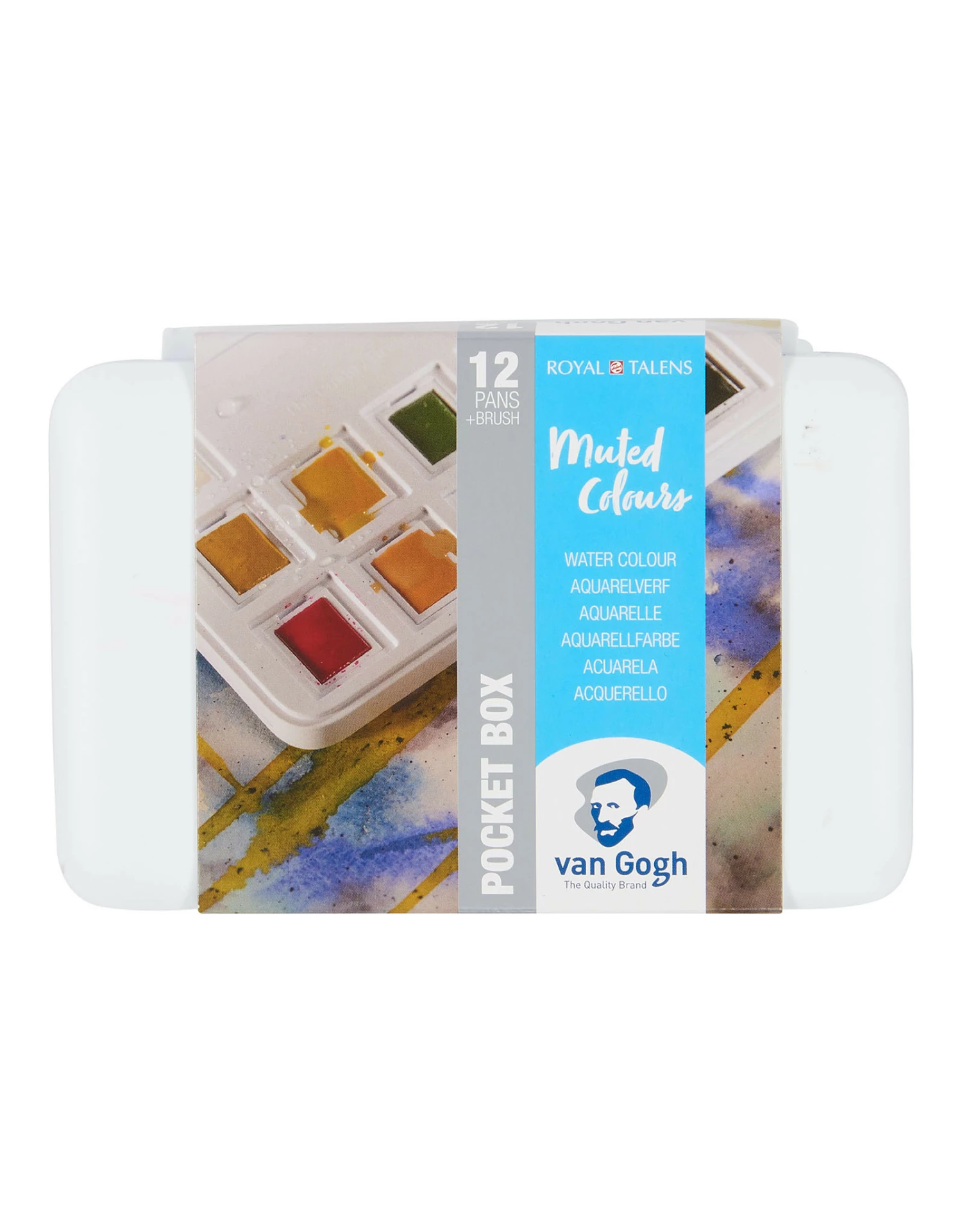 Van Gogh Half Pan Watercolour Set Of 12 Muted Colours 3 Van Gogh Half Pan Watercolour Set Of 12 Muted Colours