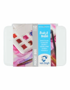 Van Gogh Half Pan Watercolour Set Of 12 Pinks And Violets
