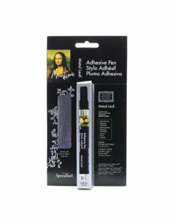 Mona Lisa Adhesive Pen With Simple Leaf Silver, 6 Sht