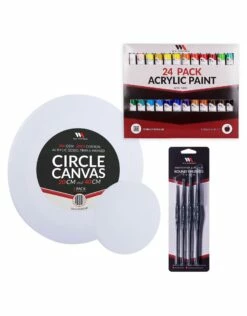 Circle Canvas & Round Brush Deluxe Painting Set