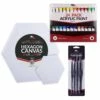 Hexagon Canvas & Round Brush Deluxe Painting Set 2 Hexagon Canvas & Round Brush Deluxe Painting Set -THE ART STORE CNY wa portman hexagon canvas round brush deluxe paint