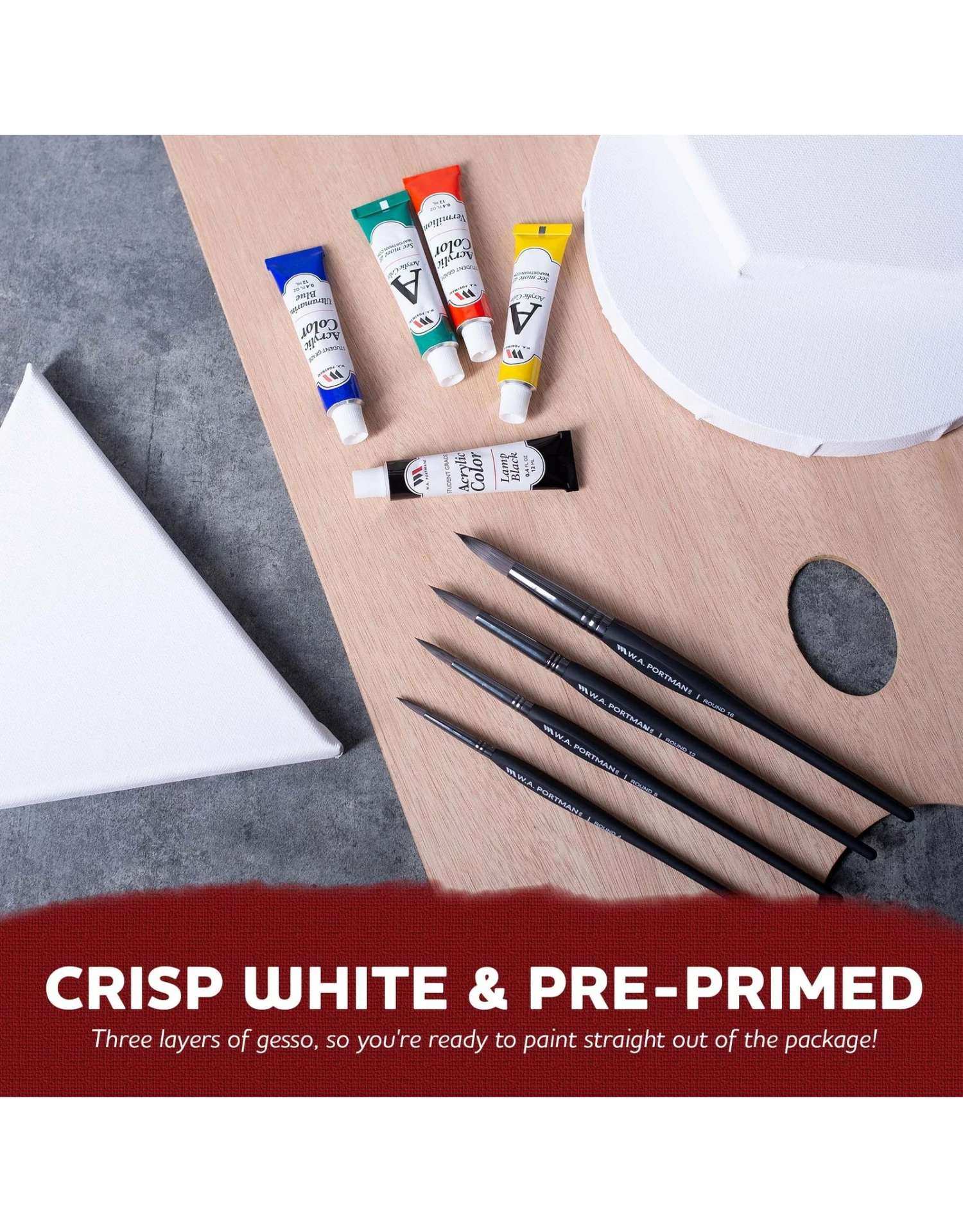 Hexagon Canvas & Round Brush Deluxe Painting Set 5 Hexagon Canvas & Round Brush Deluxe Painting Set - Image 3