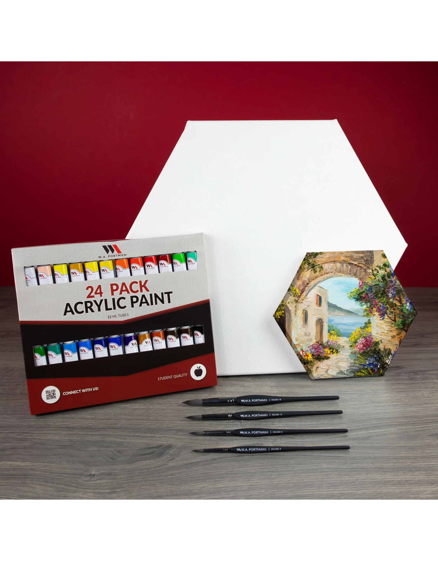 Hexagon Canvas & Round Brush Deluxe Painting Set 9 Hexagon Canvas & Round Brush Deluxe Painting Set - Image 7