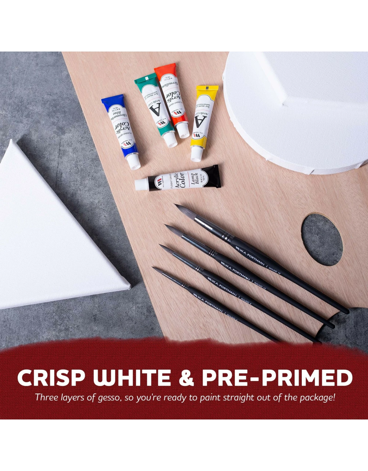 Triangle Canvas & Round Brush Deluxe Painting Set 5 Triangle Canvas & Round Brush Deluxe Painting Set - Image 3