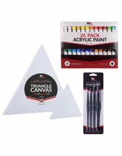 Triangle Canvas & Round Brush Deluxe Painting Set