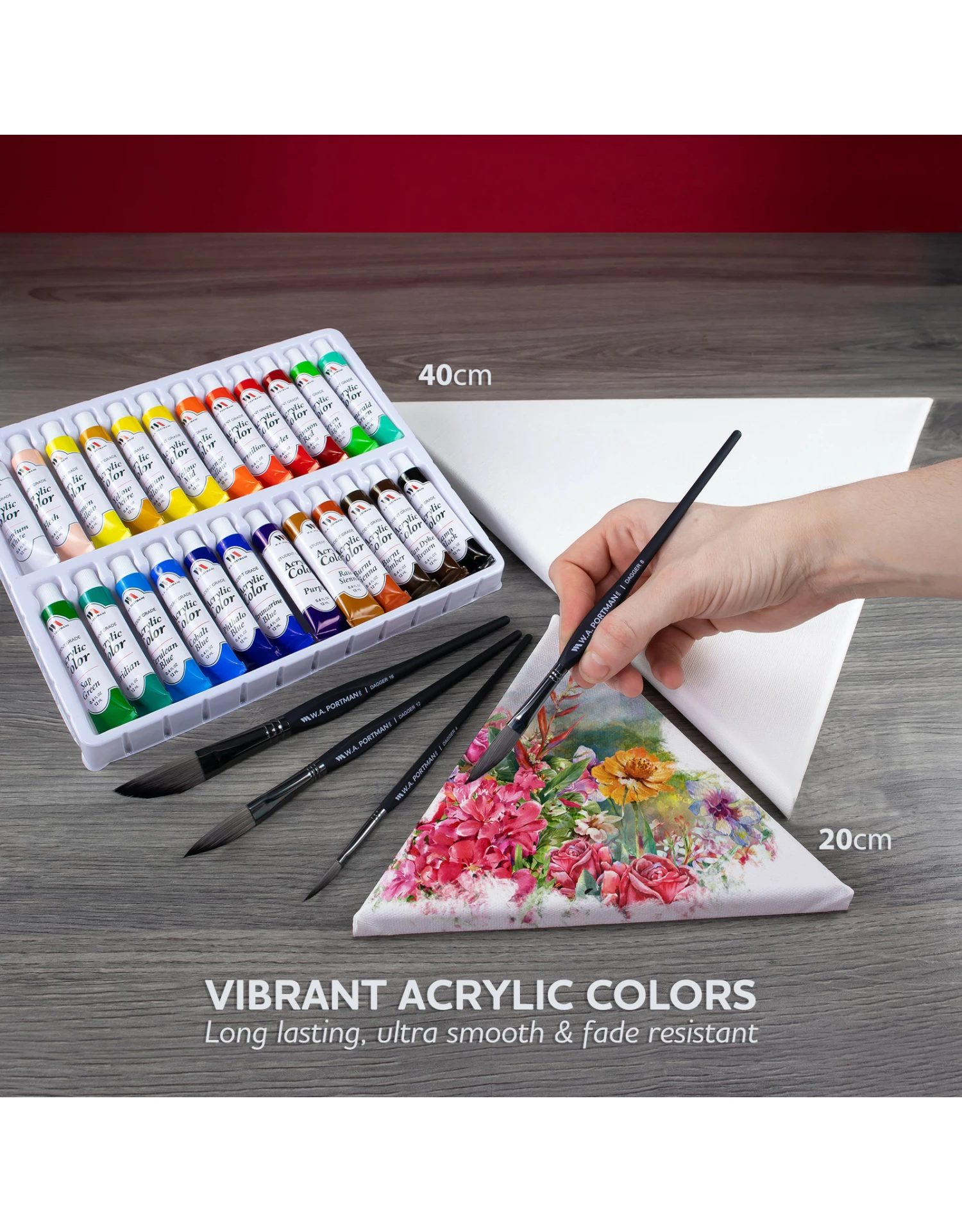 WA Portman Triangle Canvas & Dagger Brush Deluxe Painting Set 8 WA Portman Triangle Canvas & Dagger Brush Deluxe Painting Set - Image 6